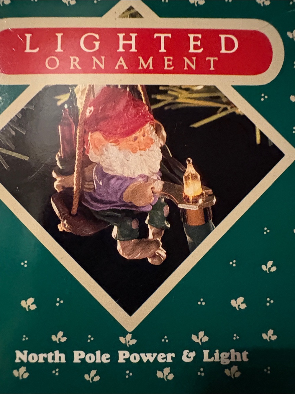 Lighted Ornament - Santa Gnome (Red, Purple, Green)